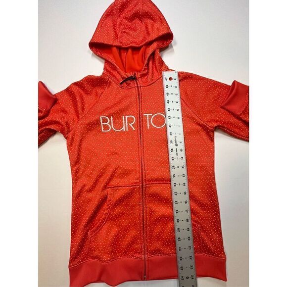 Burton Girls Orange White Dot Fleece Full Zip Hoodie Burton Embroidered Size XL - Picture 5 of 14